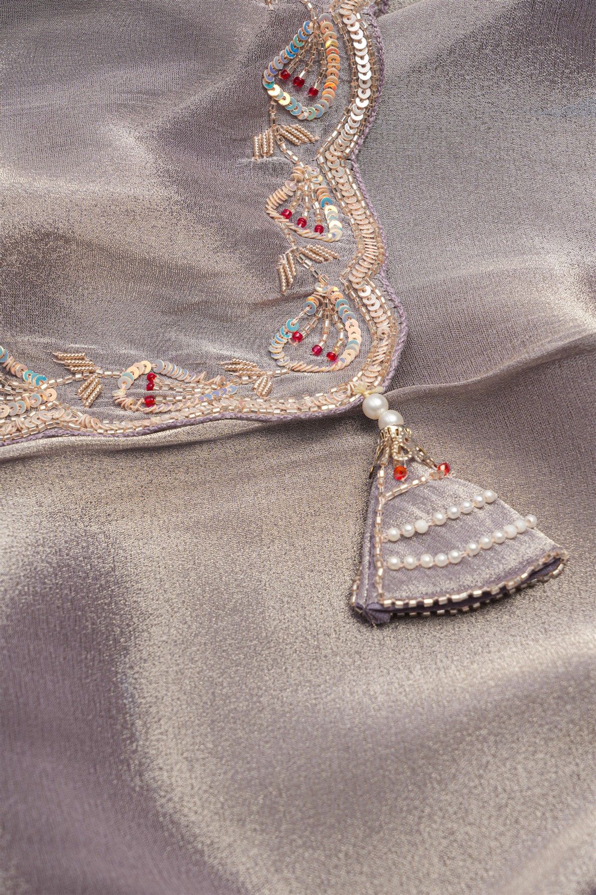 Designer Tissue Grey Saree