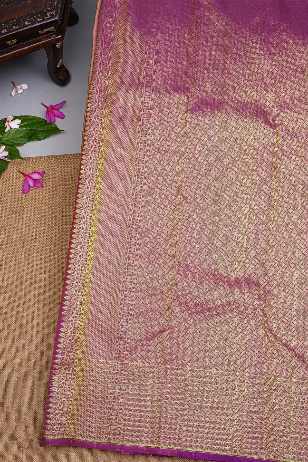 Kancheepuram Silk Onion Pink Saree