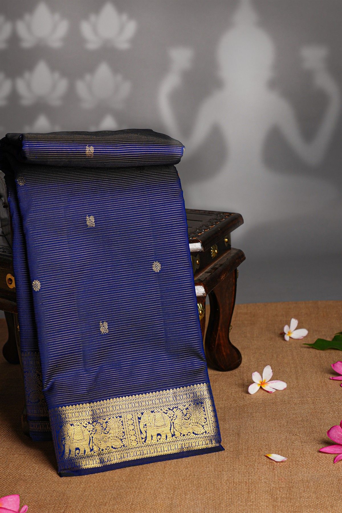 Kancheepuram Silk Navy Blue Saree
