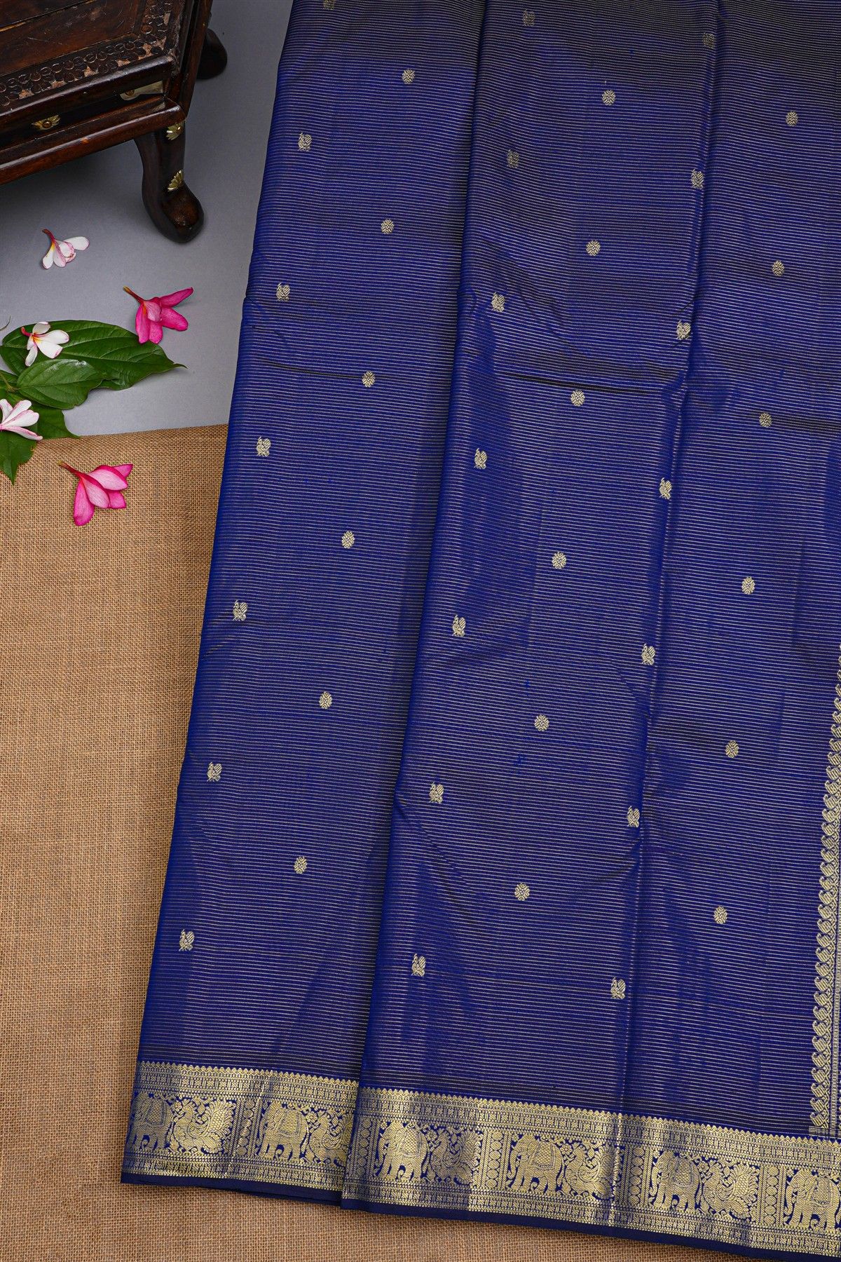 Kancheepuram Silk Navy Blue Saree