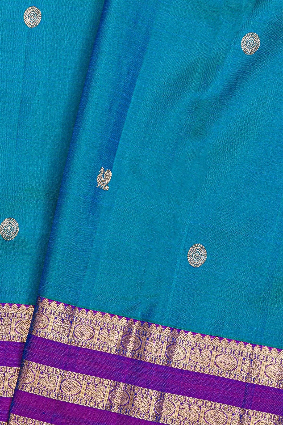 Kancheepuram Silk Sea Blue Saree