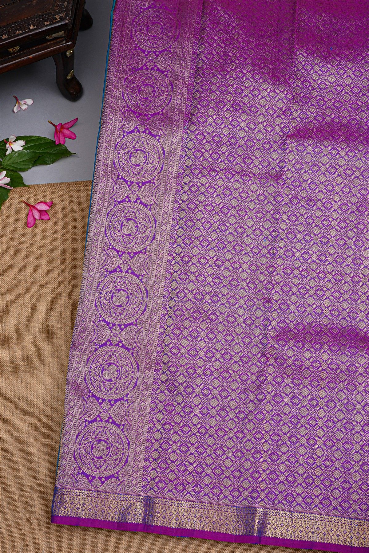 Kancheepuram Silk Sea Blue Saree