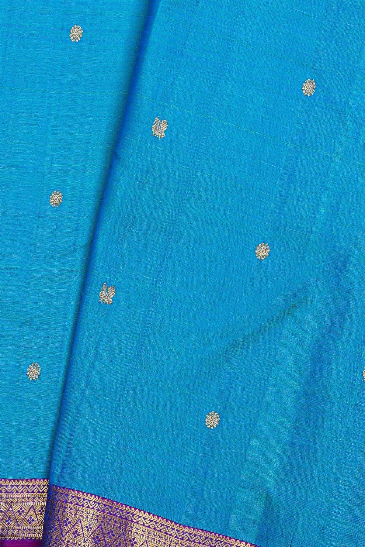 Kancheepuram Silk Sea Blue Saree