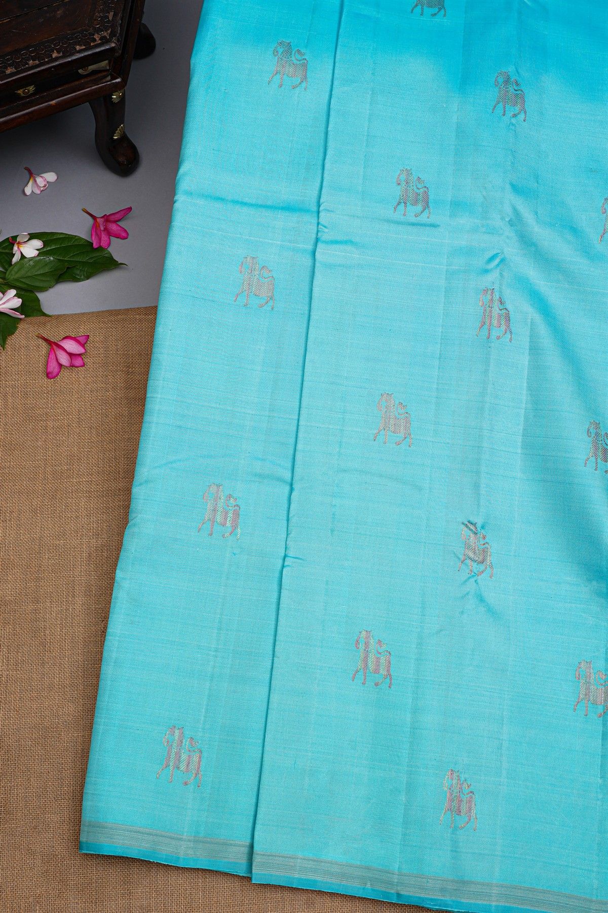 Kancheepuram Silk Sky Blue Saree