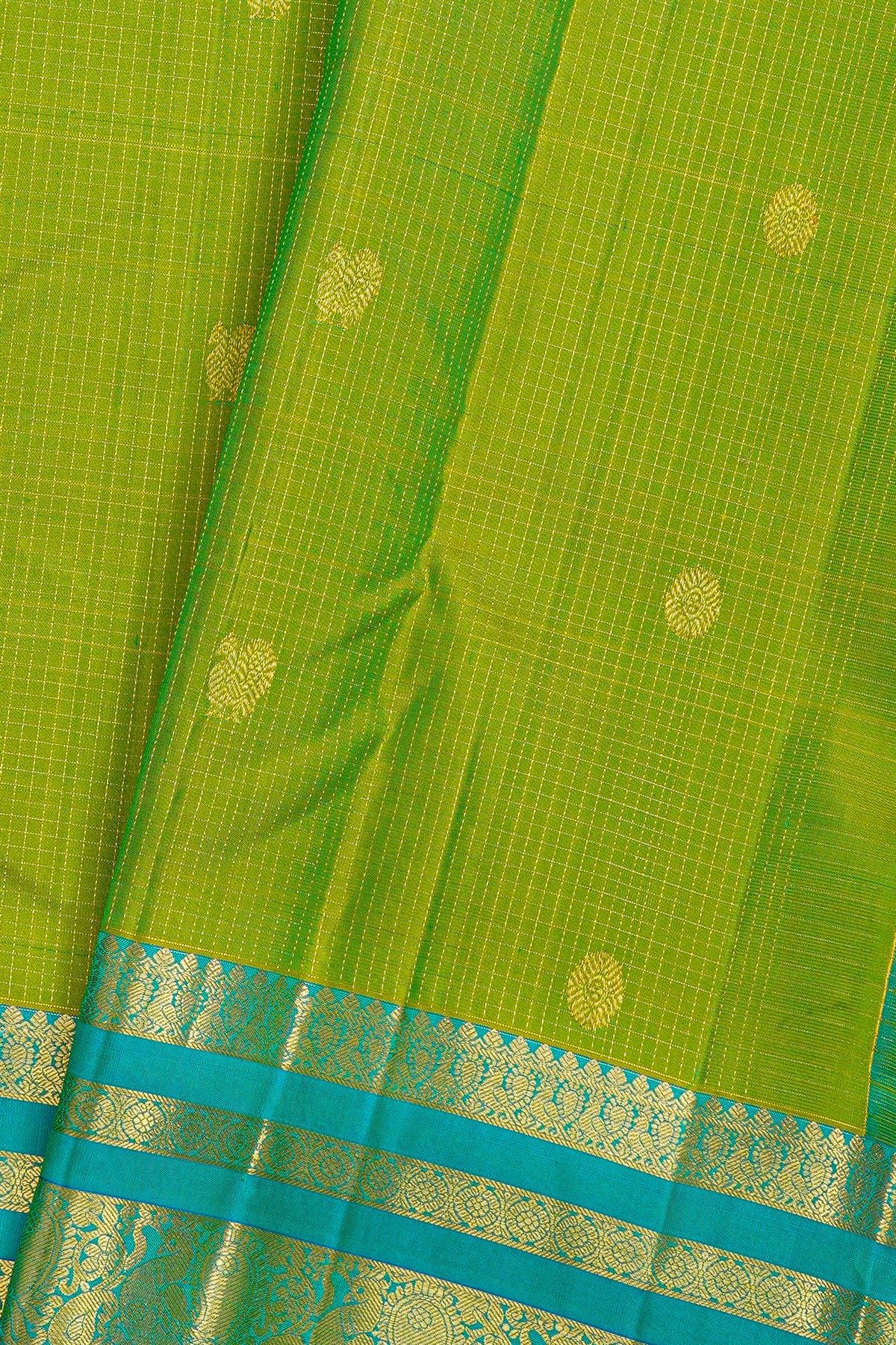 Kancheepuram Silk Parrot Green Saree