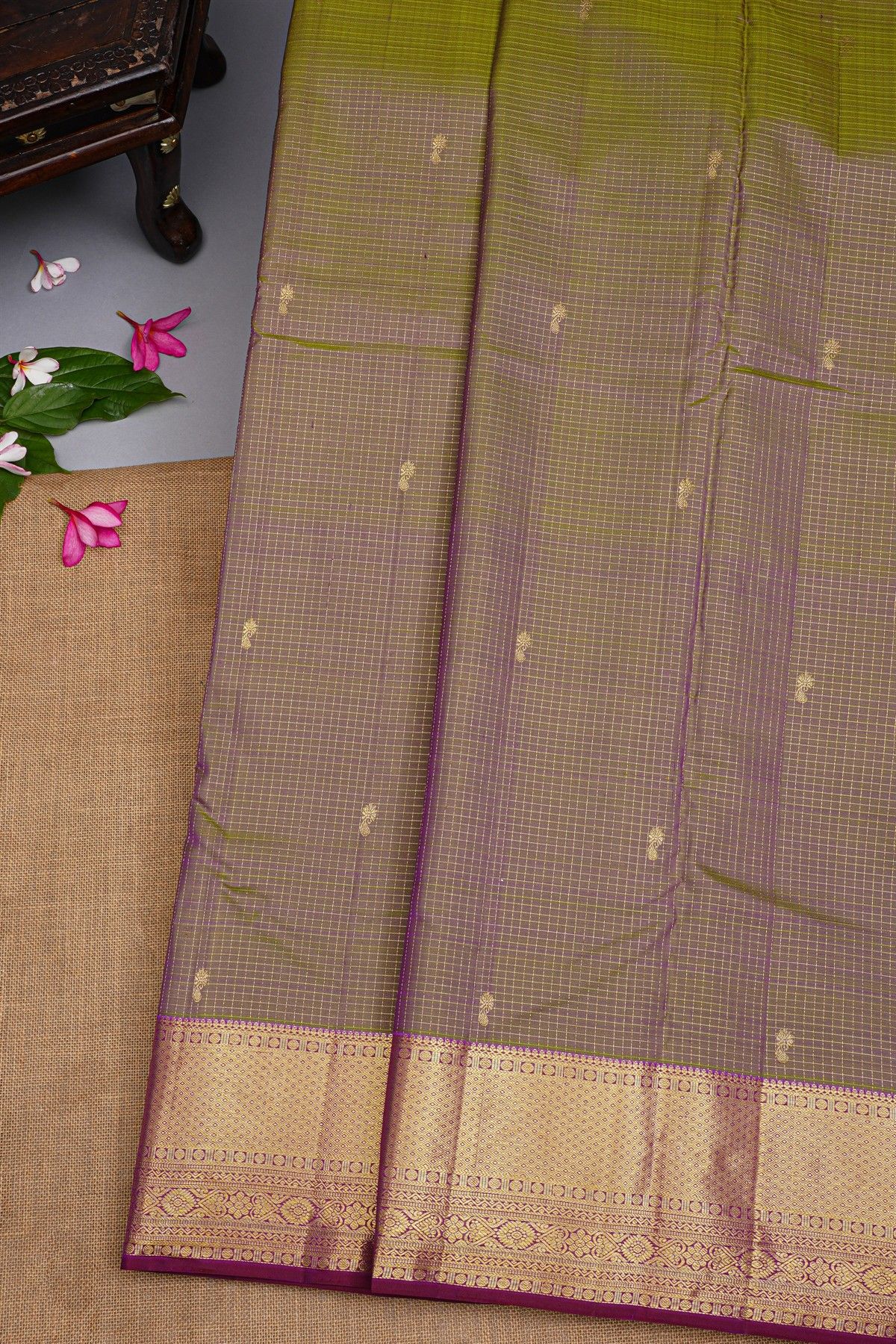 Kancheepuram Silk Dual Colour Saree