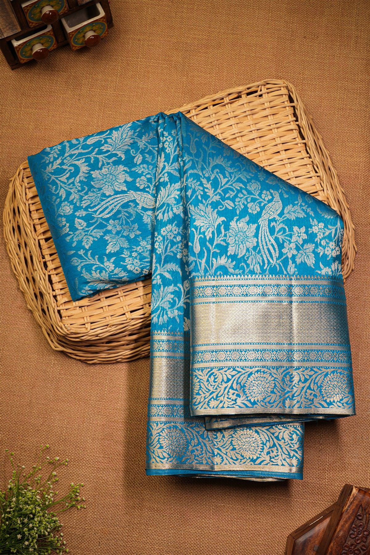 Coimbatore Soft Silk Sky Blue Saree