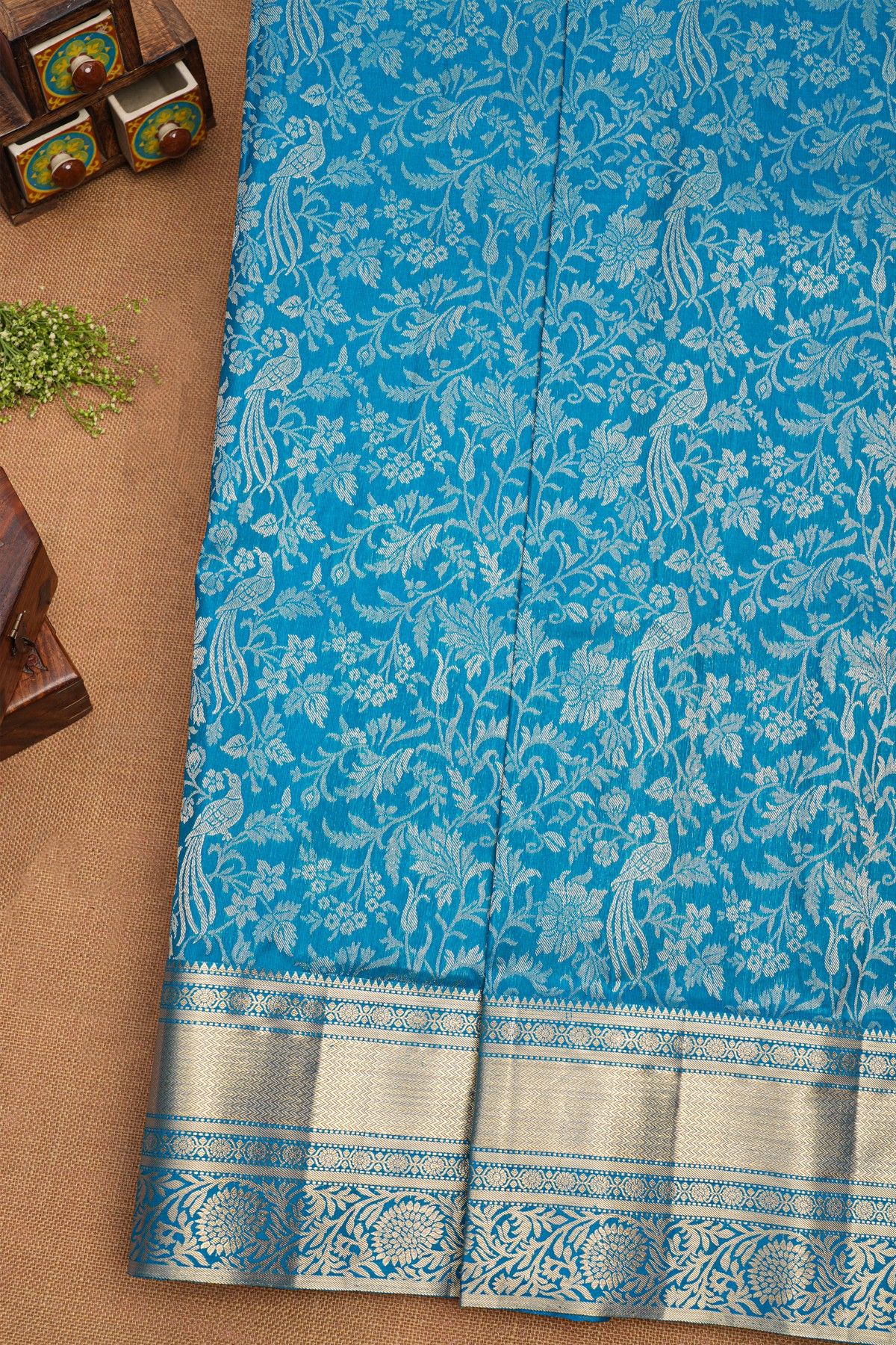 Coimbatore Soft Silk Sky Blue Saree