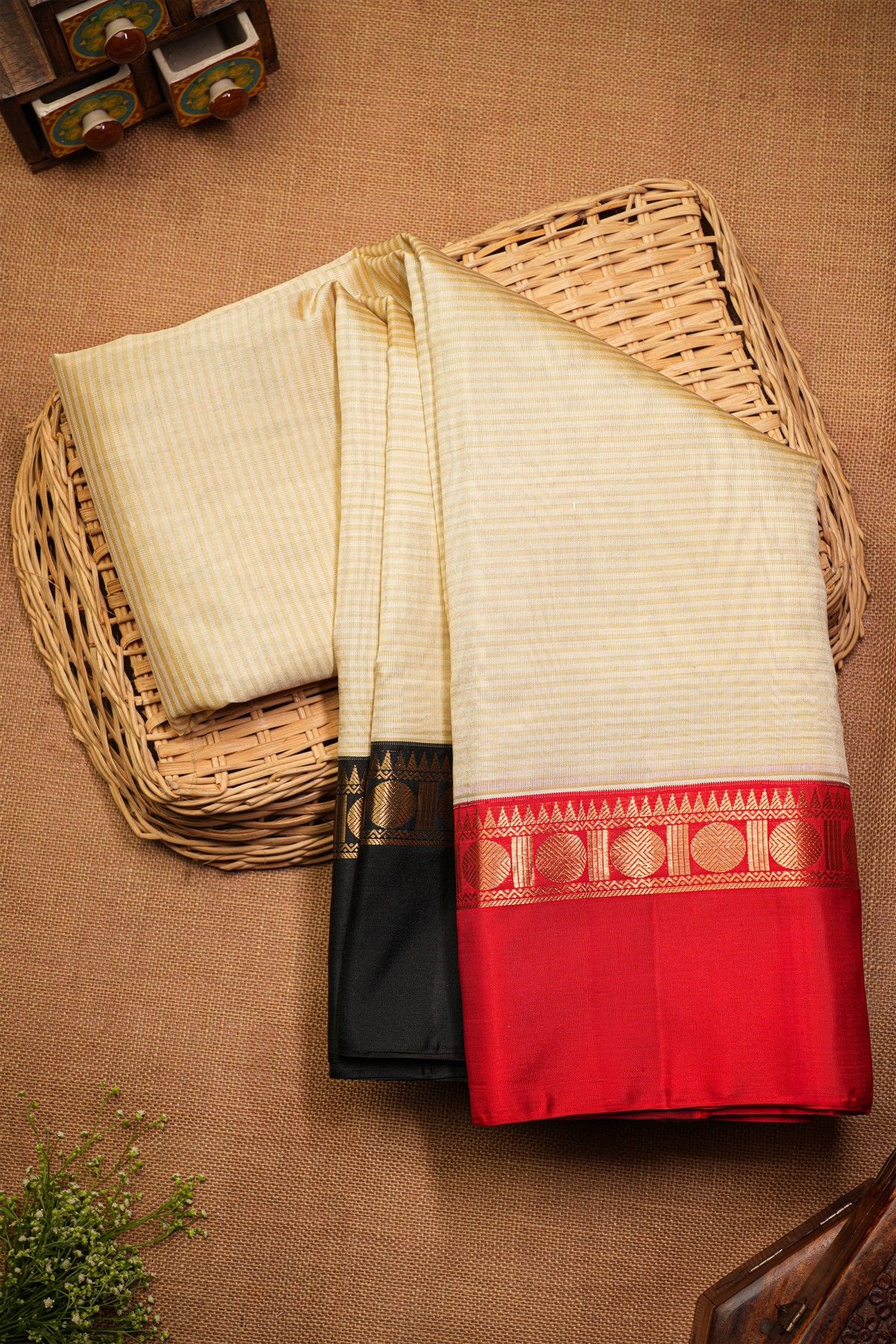 Coimbatore Soft Silk Cream Saree
