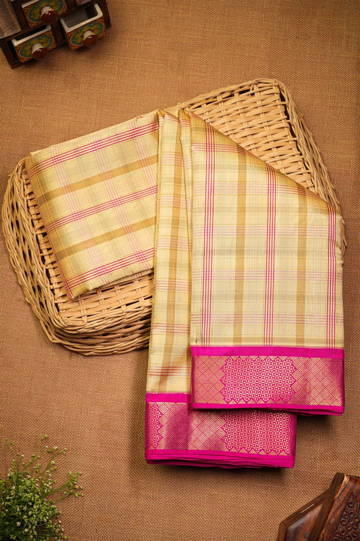 Coimbatore Soft Silk Cream Saree