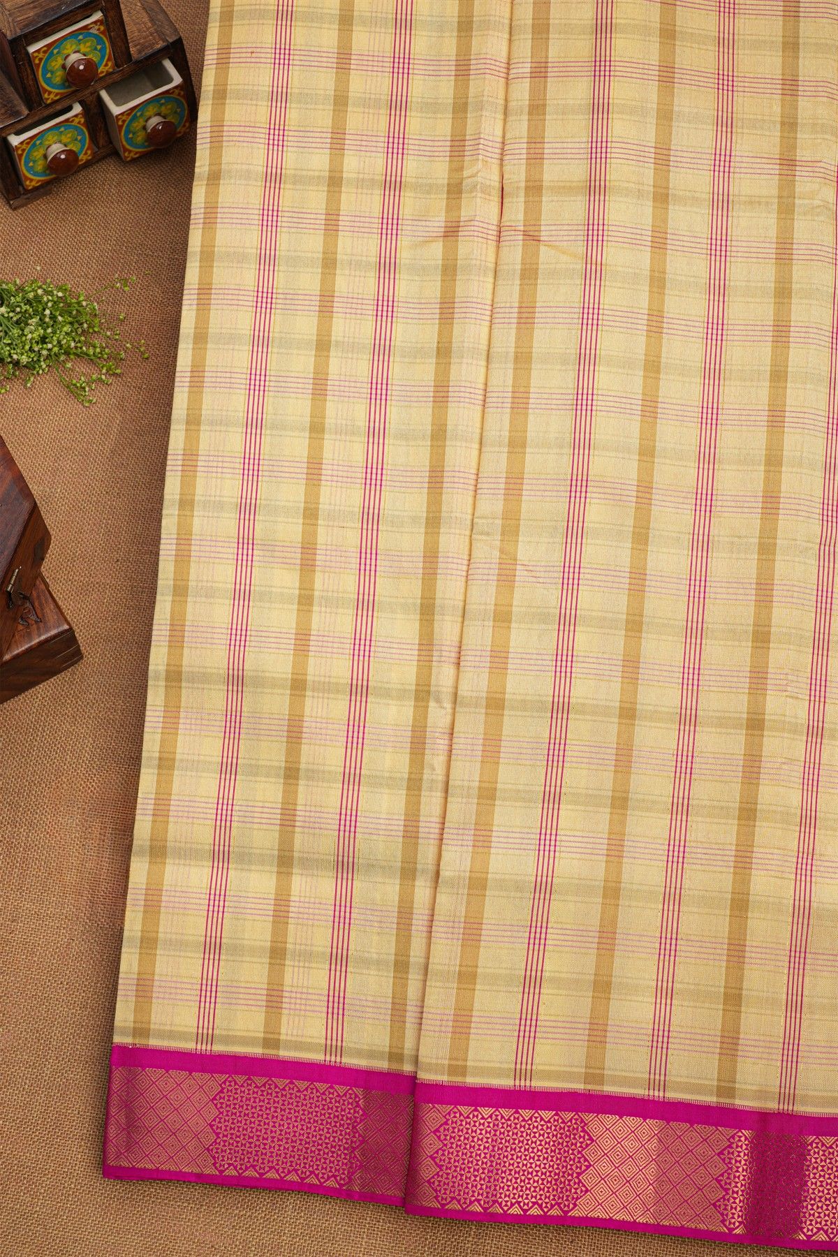 Coimbatore Soft Silk Cream Saree