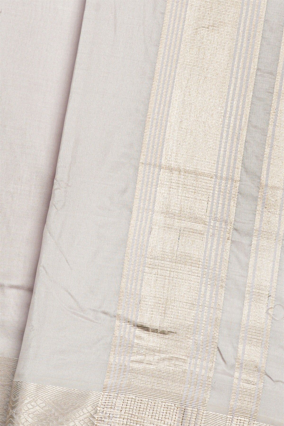 Kancheepuram Silk Off White Pattu Dhoti