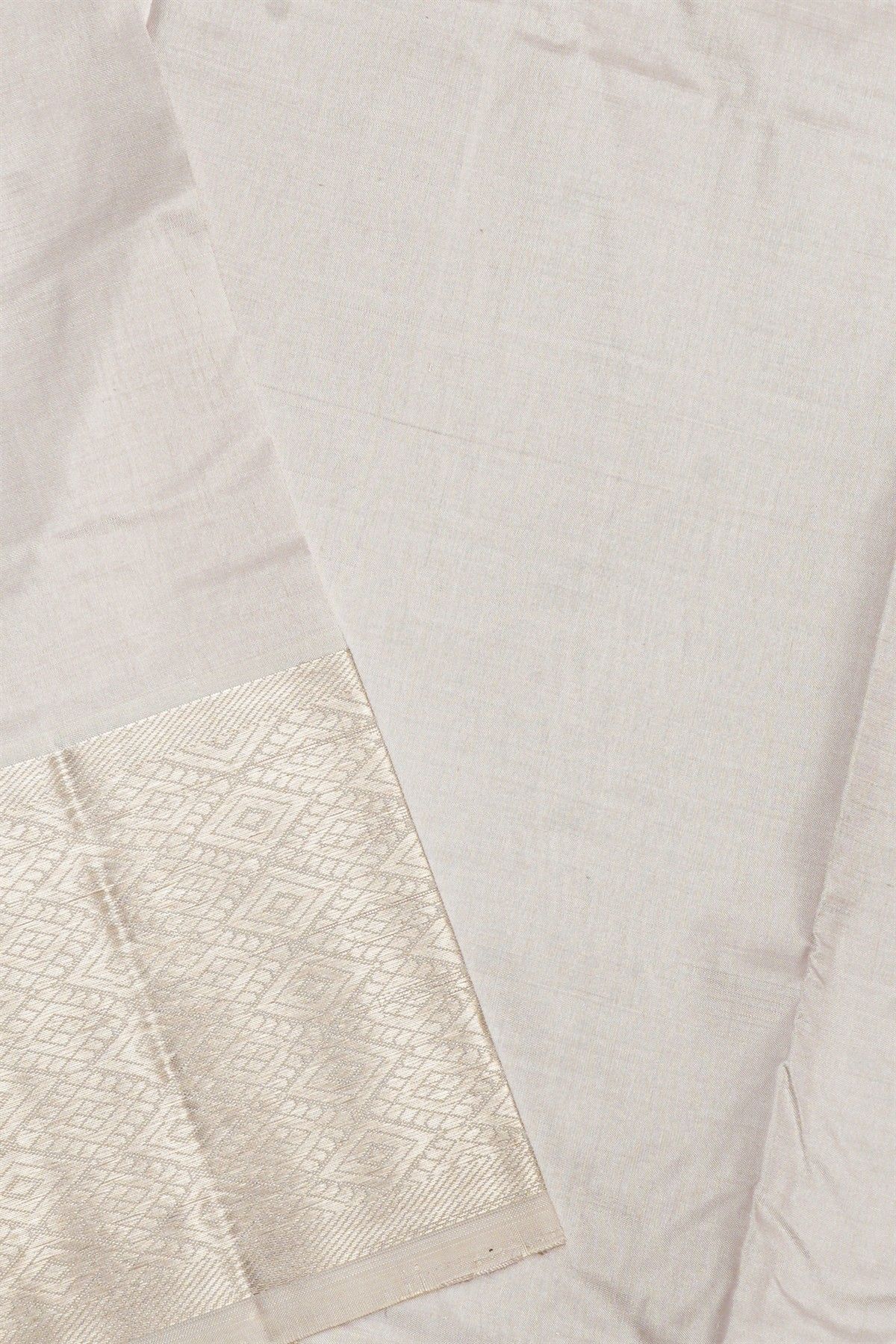 Kancheepuram Silk Off White Pattu Dhoti
