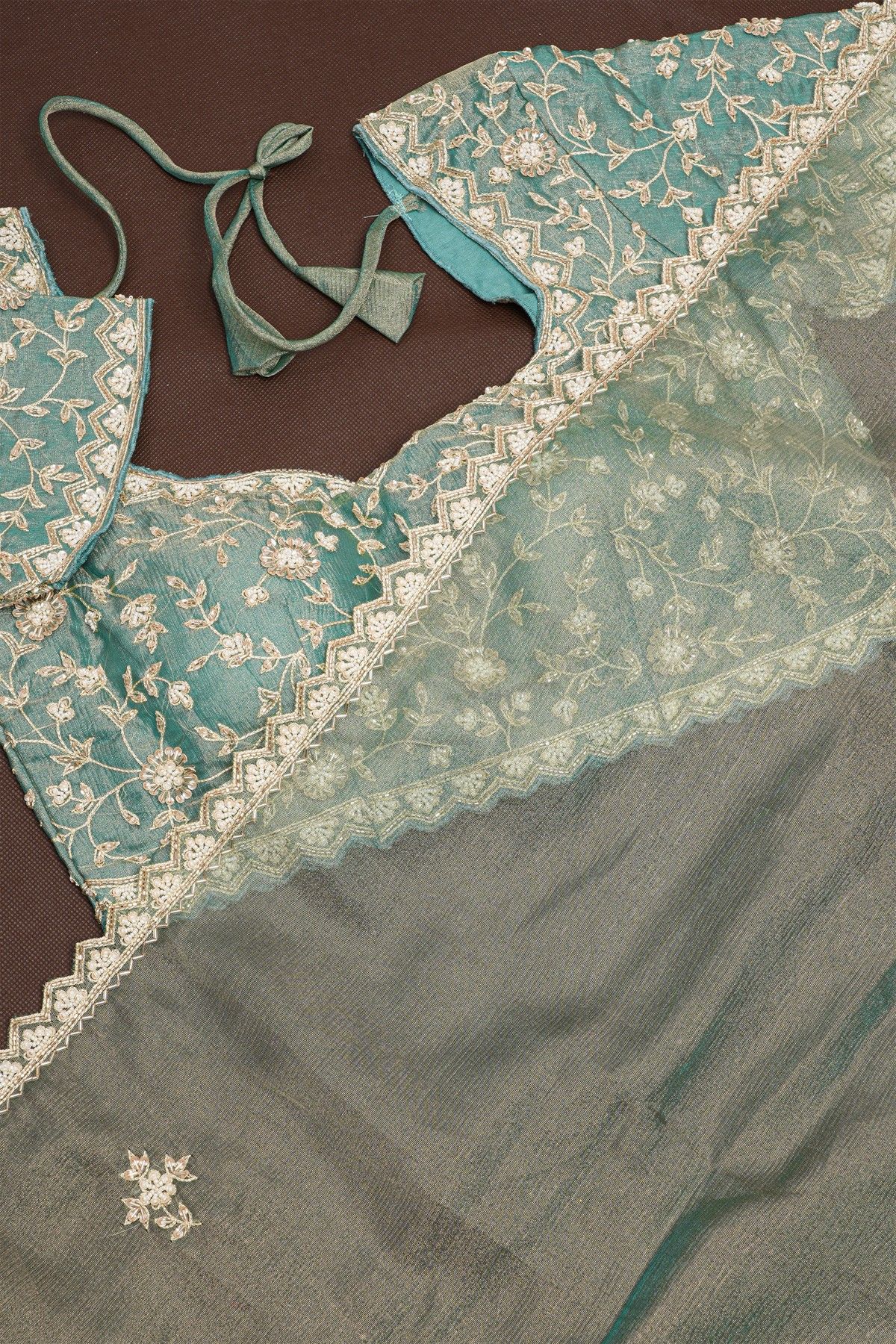 Designer Tissue Dual Colour Saree