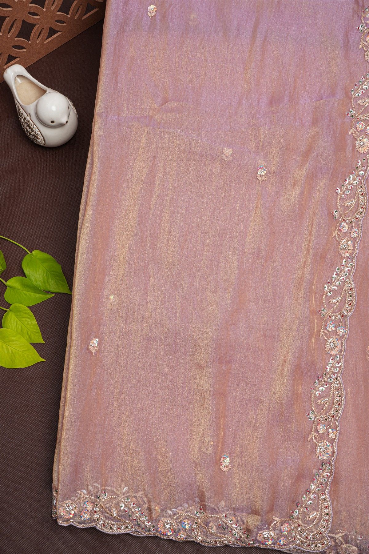 Designer Tissue Onion Pink Saree