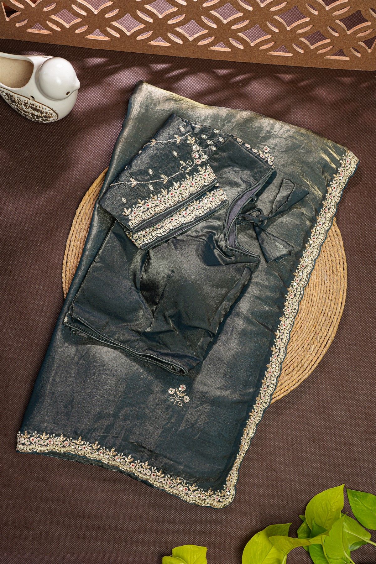 Designer Tissue Dual Colour Saree