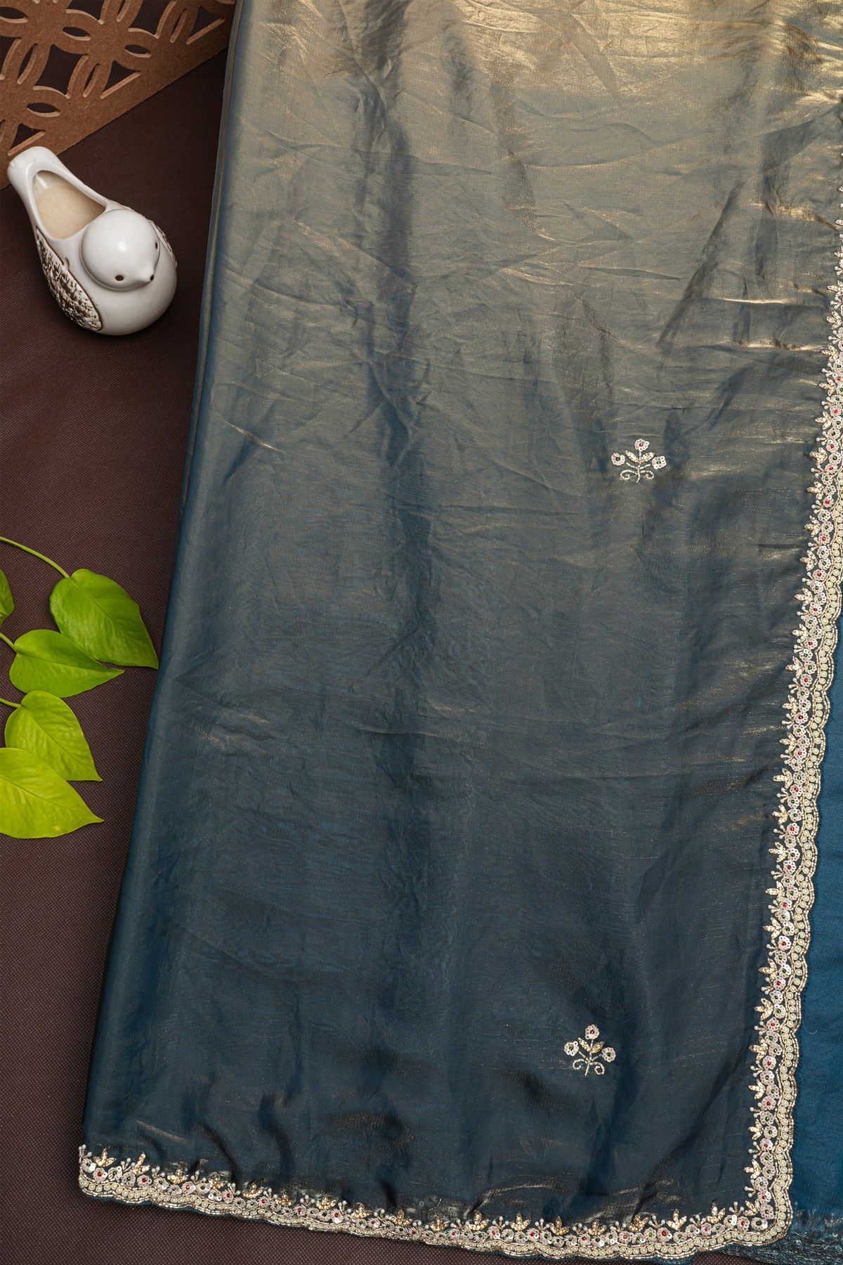 Designer Tissue Dual Colour Saree