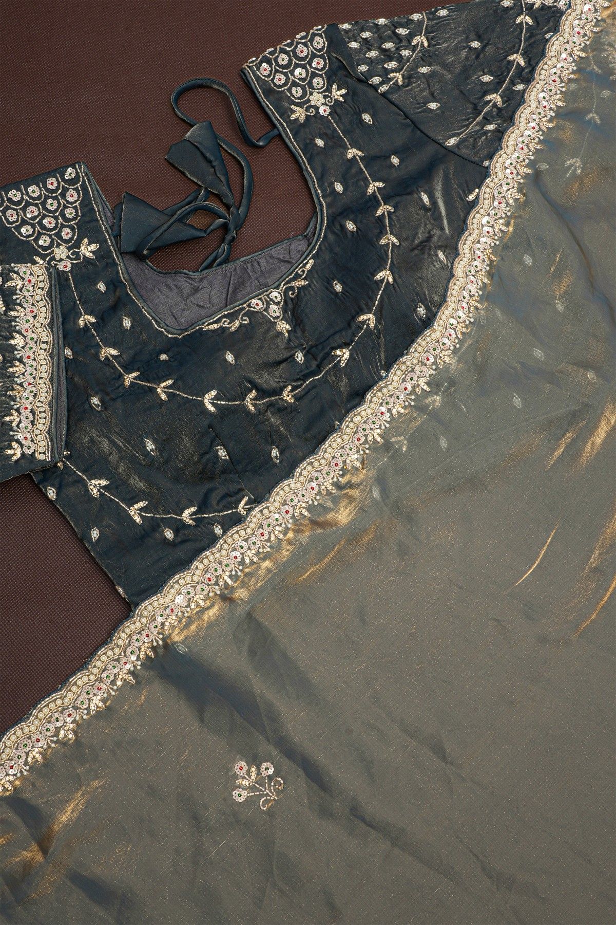 Designer Tissue Dual Colour Saree