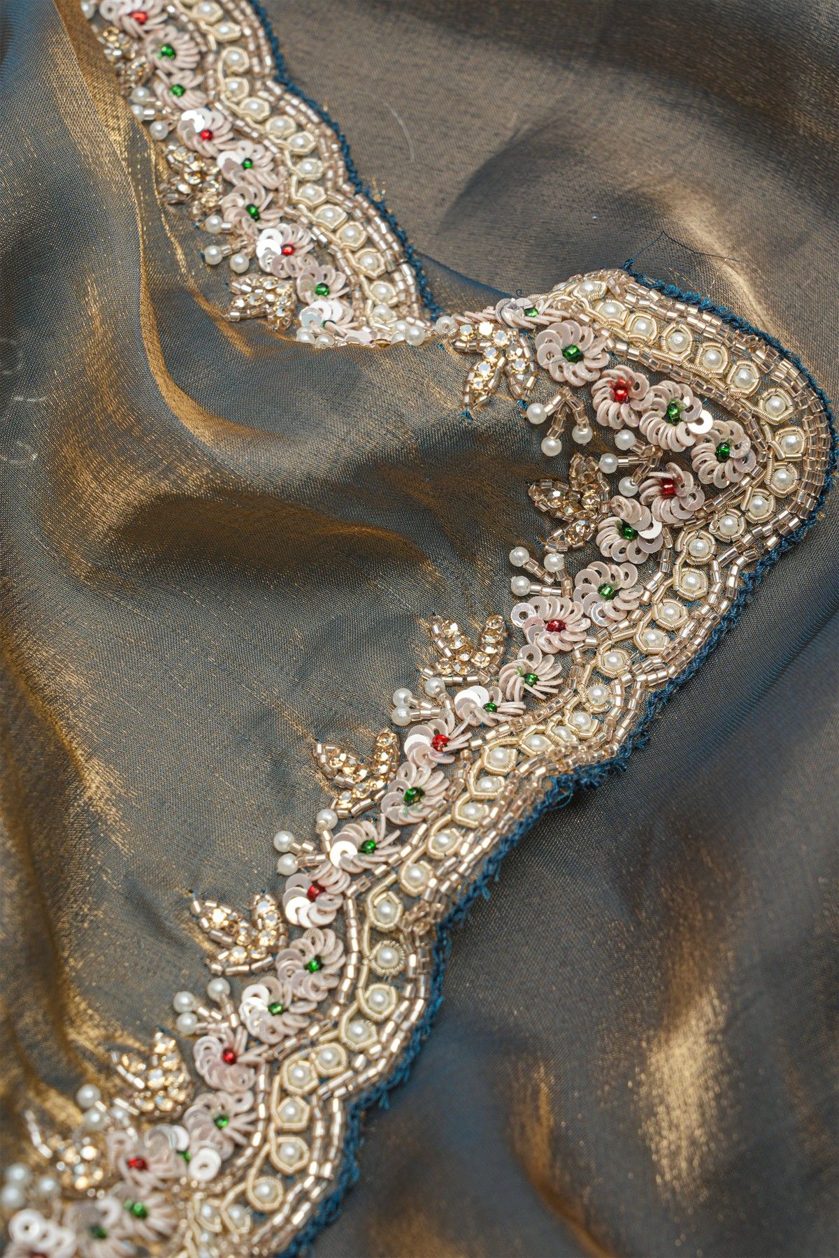 Designer Tissue Dual Colour Saree