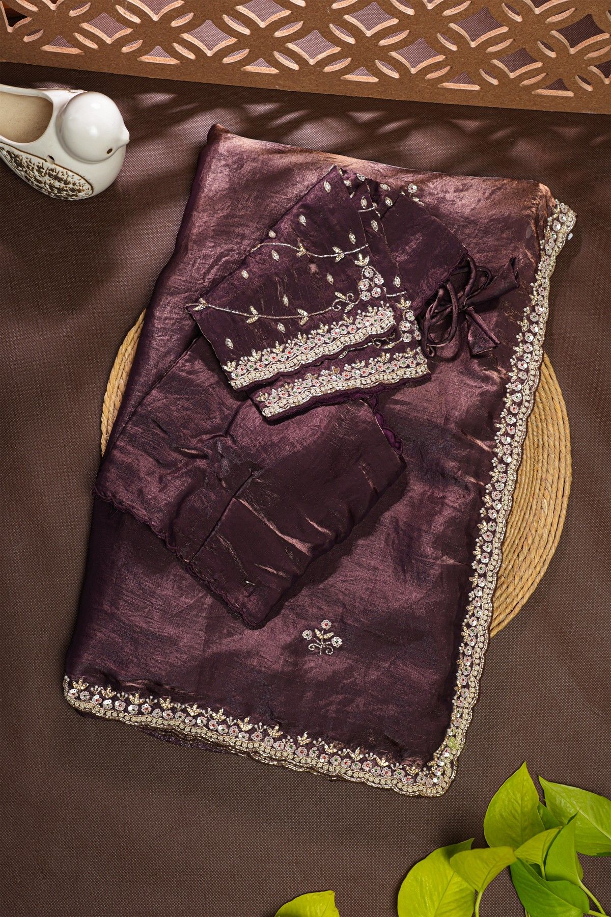 Designer Tissue Dual Colour Saree