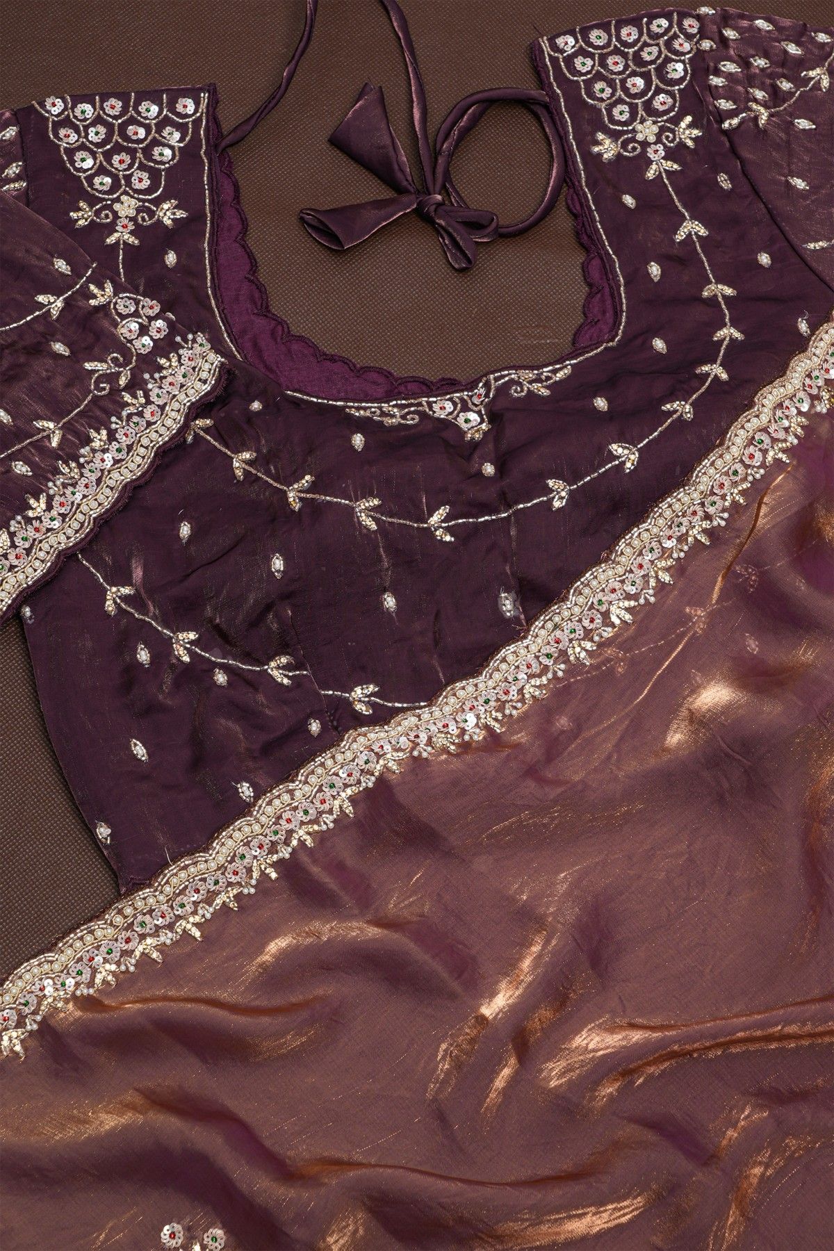 Designer Tissue Dual Colour Saree