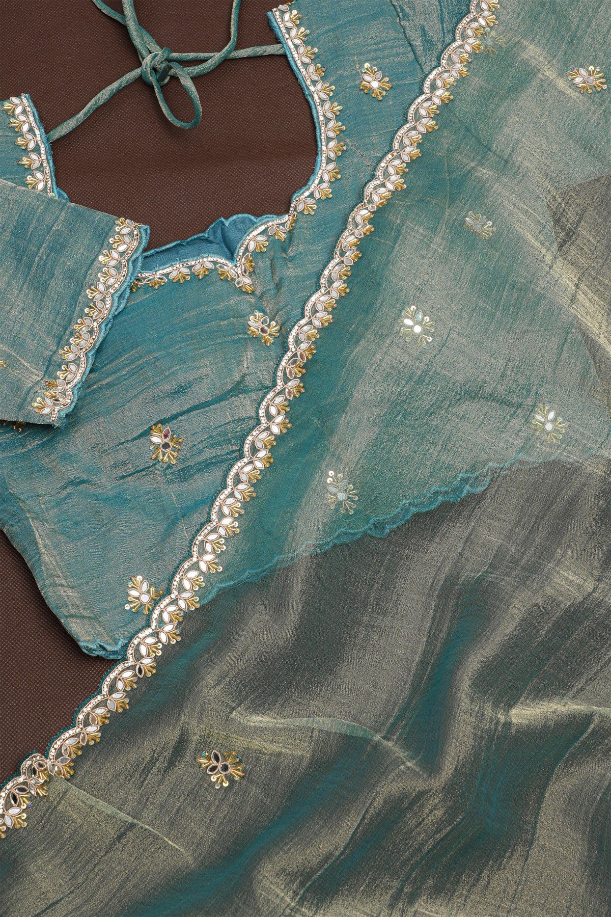 Designer Tissue Dual Colour Saree