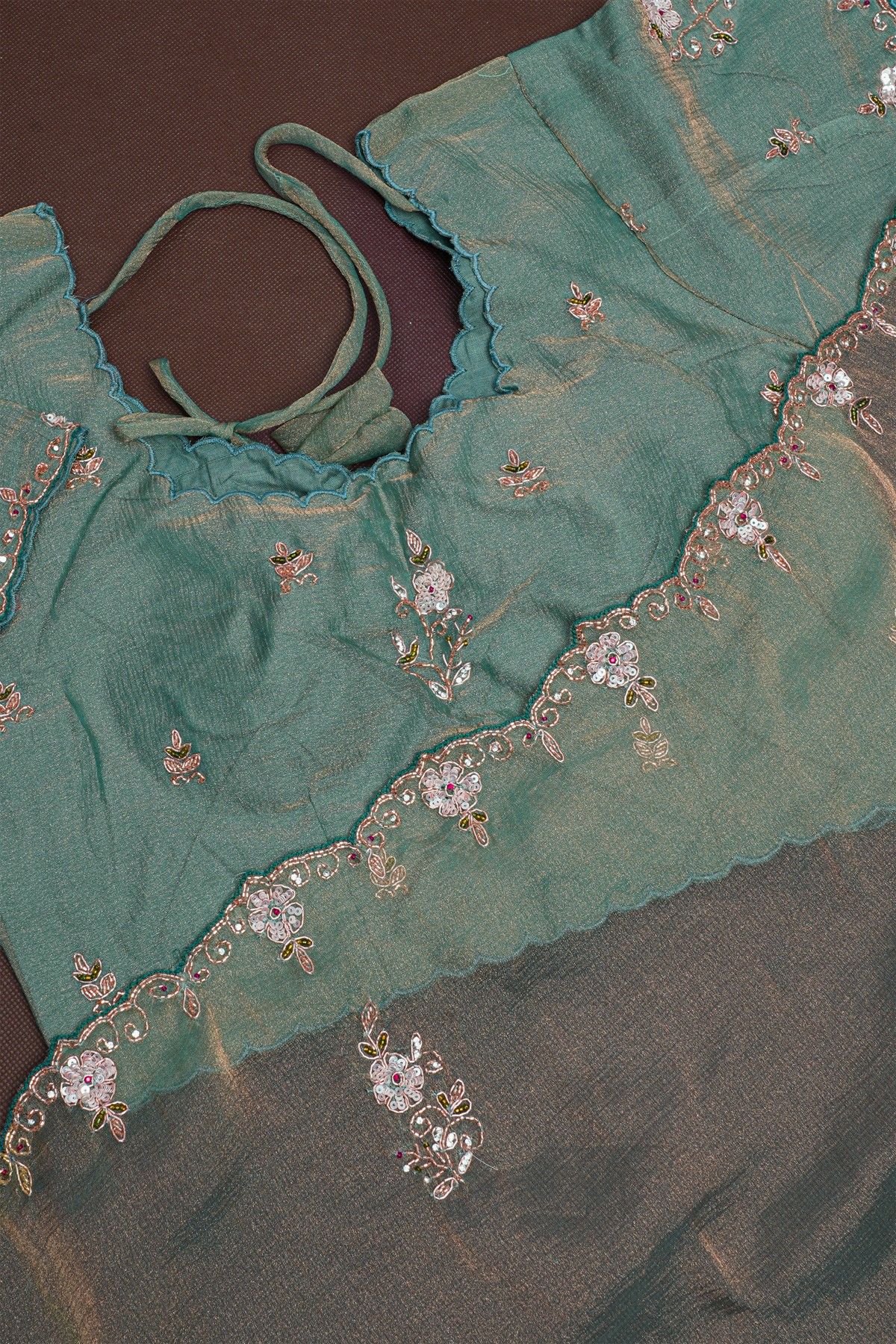 Designer Tissue Dual Colour Saree