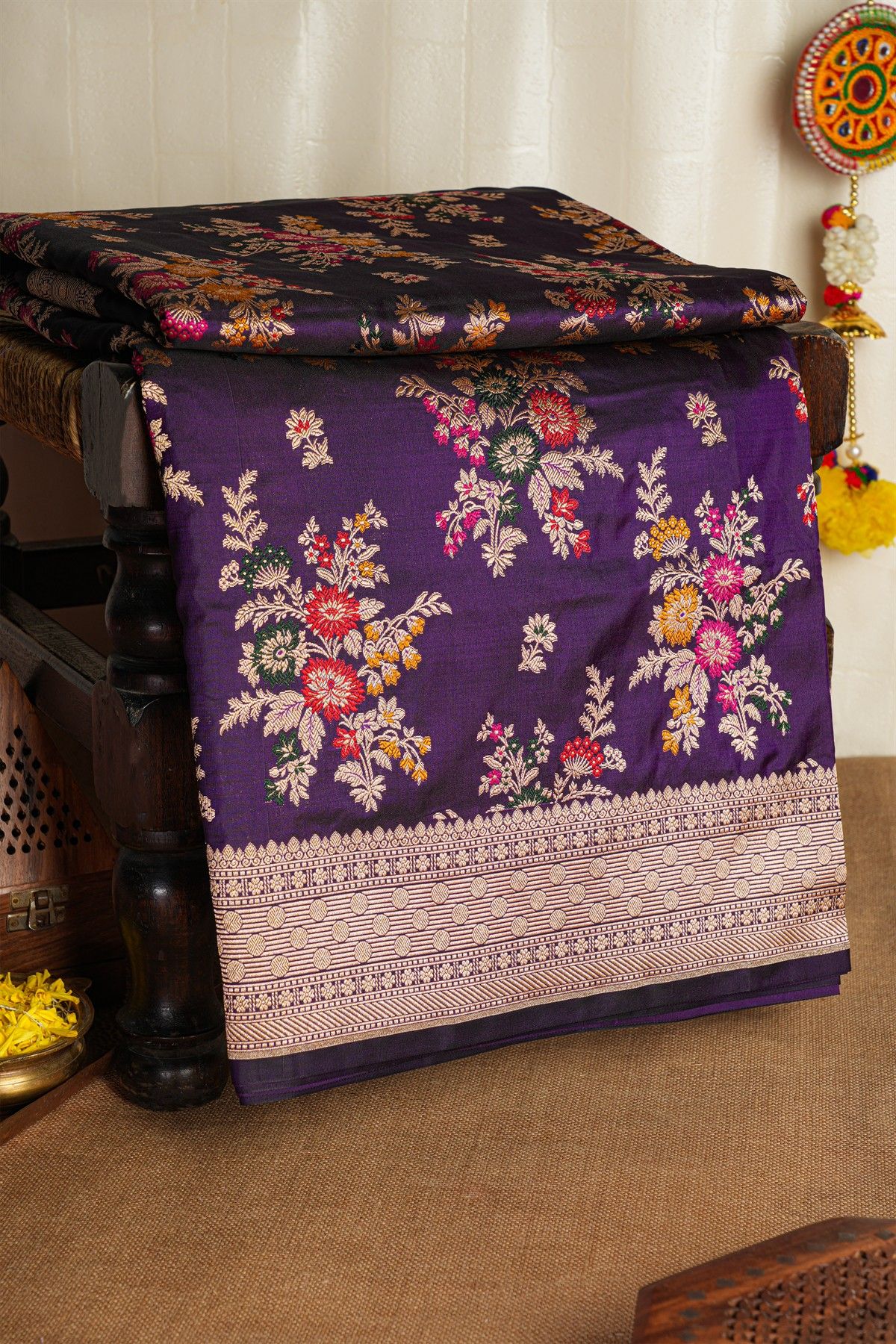 Banarasi Silk Violet Saree