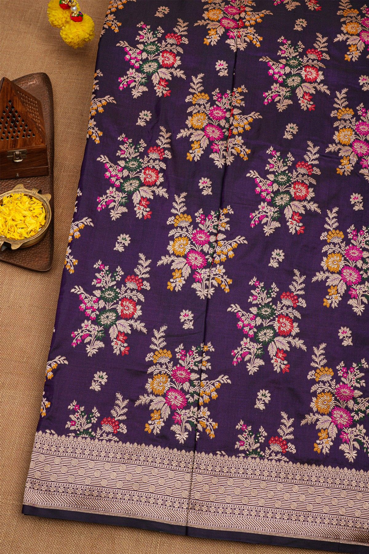 Banarasi Silk Violet Saree