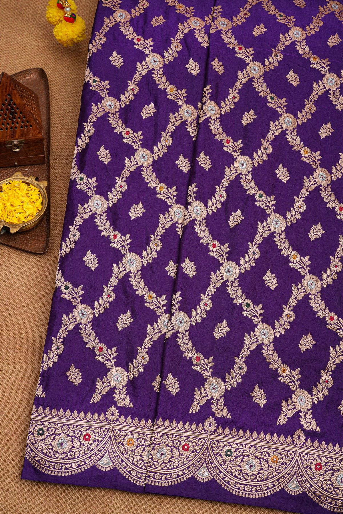 Banarasi Silk Violet Saree