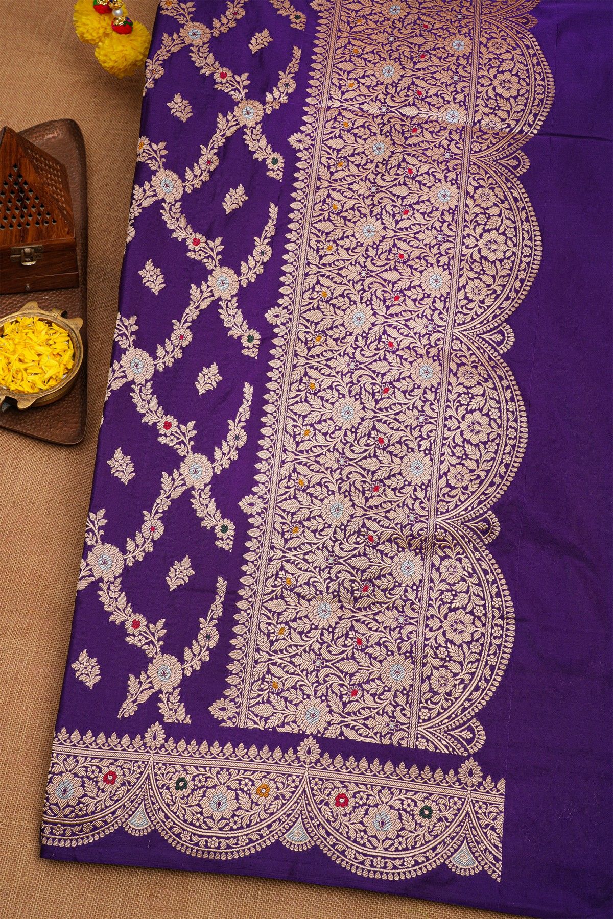 Banarasi Silk Violet Saree