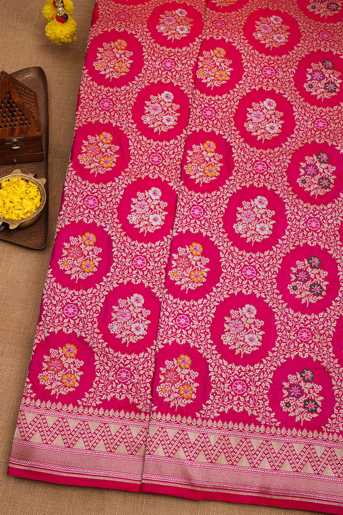 Banarasi Silk Rani Pink Saree