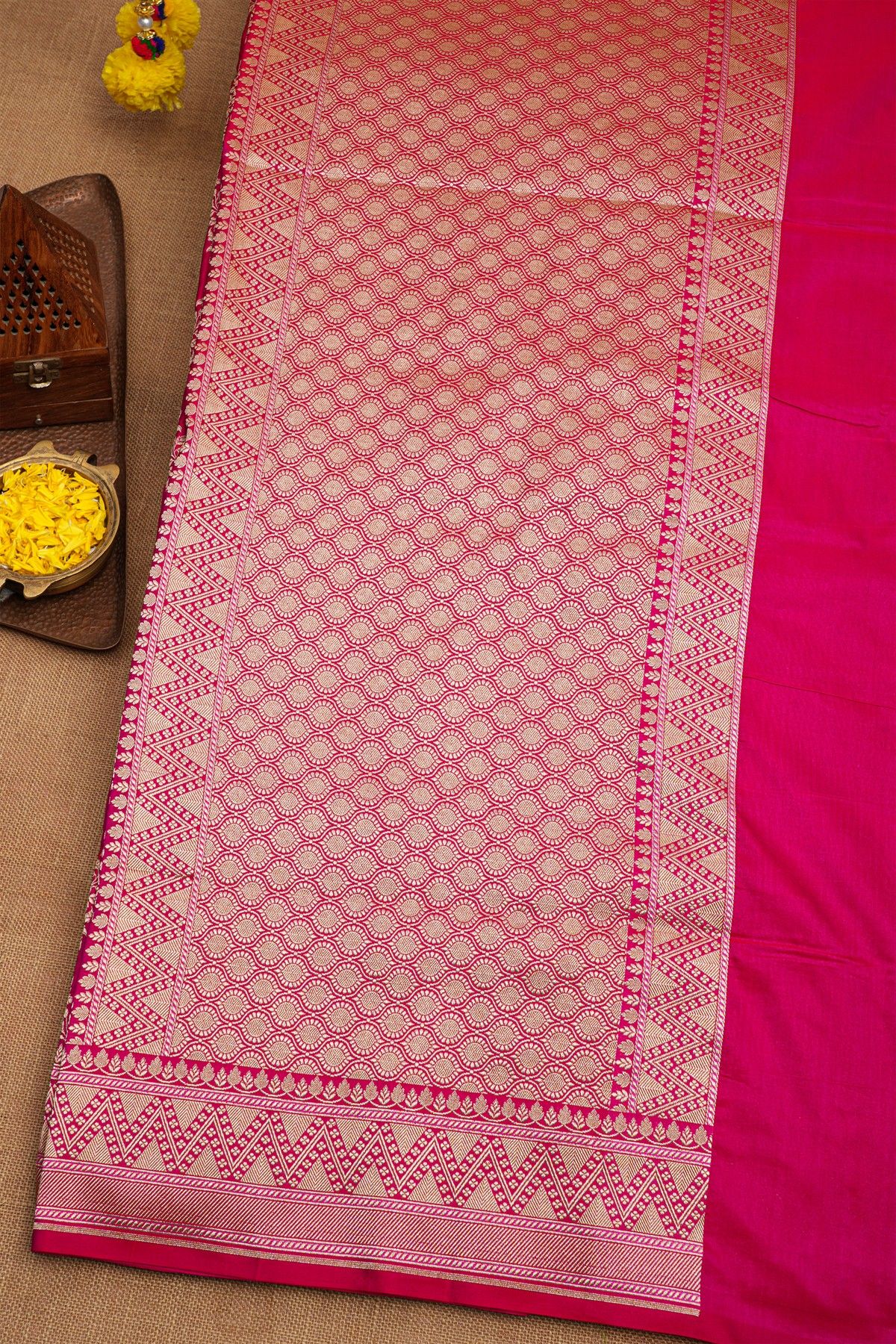 Banarasi Silk Rani Pink Saree