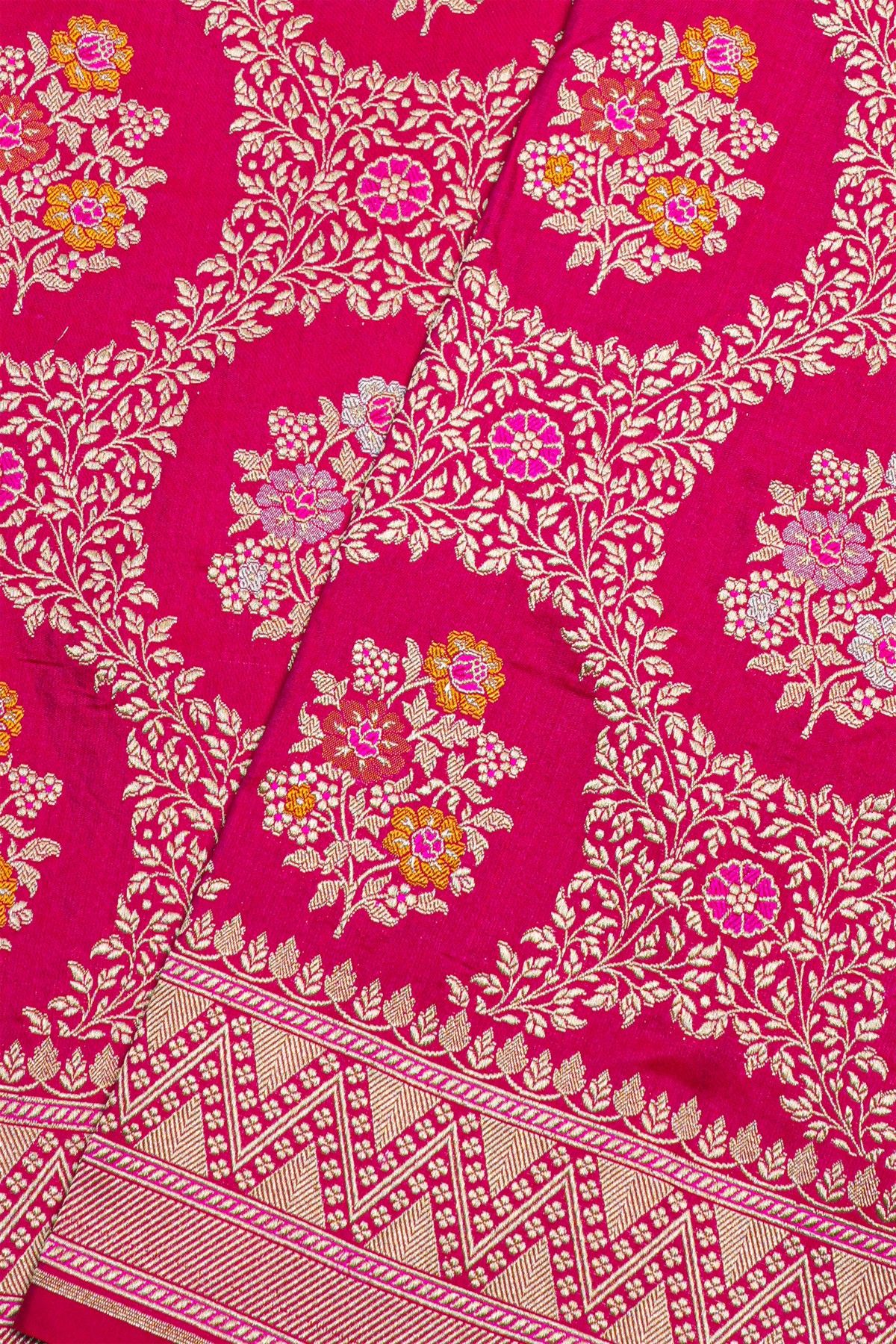 Banarasi Silk Rani Pink Saree