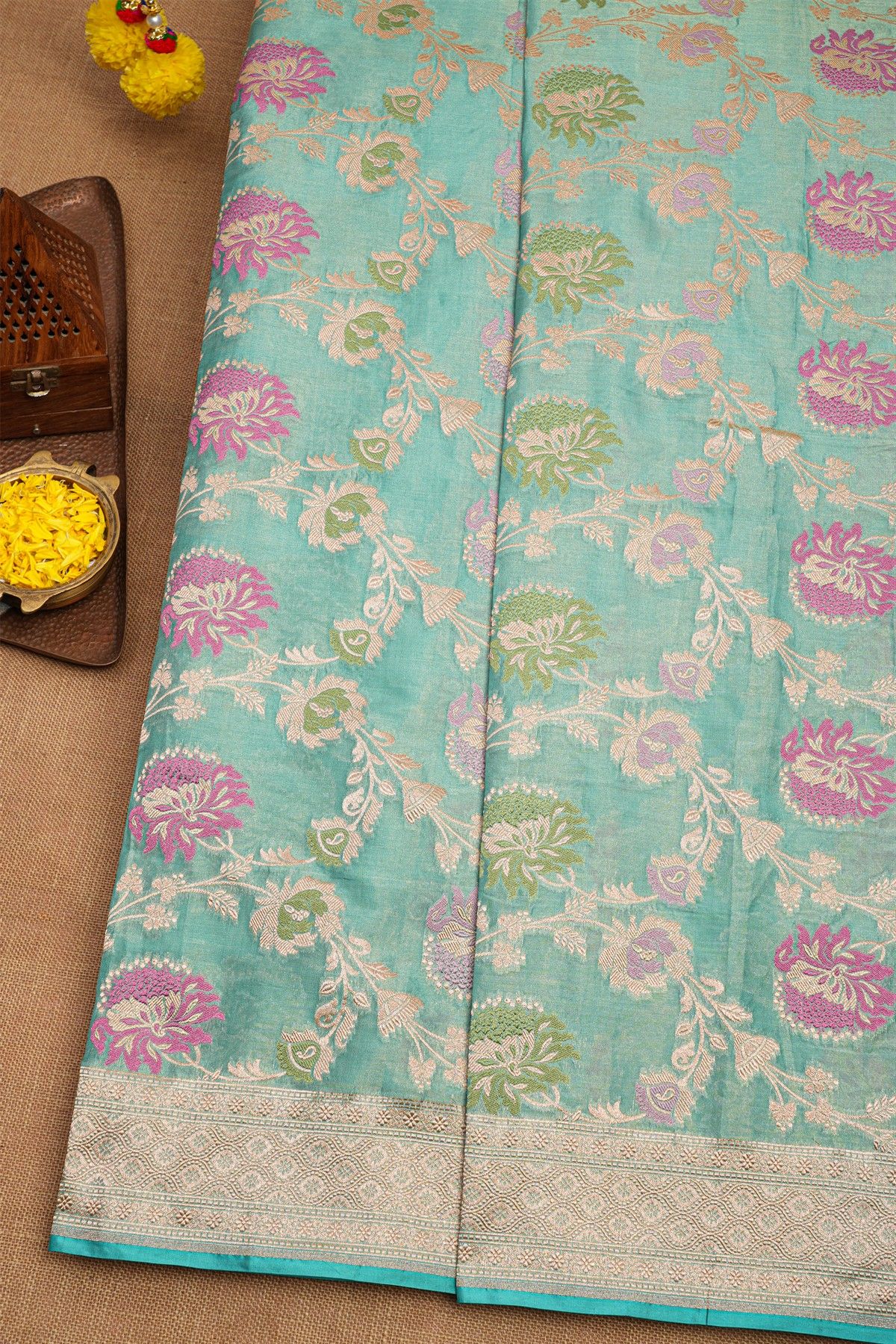 Banarasi Silk Sky Blue Saree