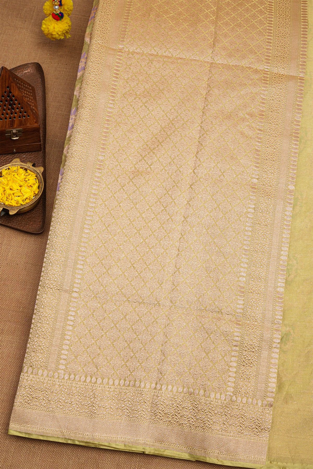 Banarasi Silk Light Yellow Saree