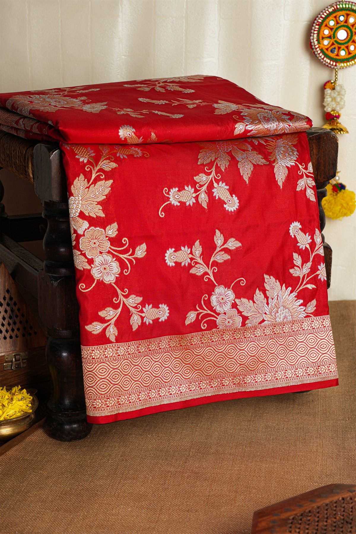 Banarasi Silk Red Saree