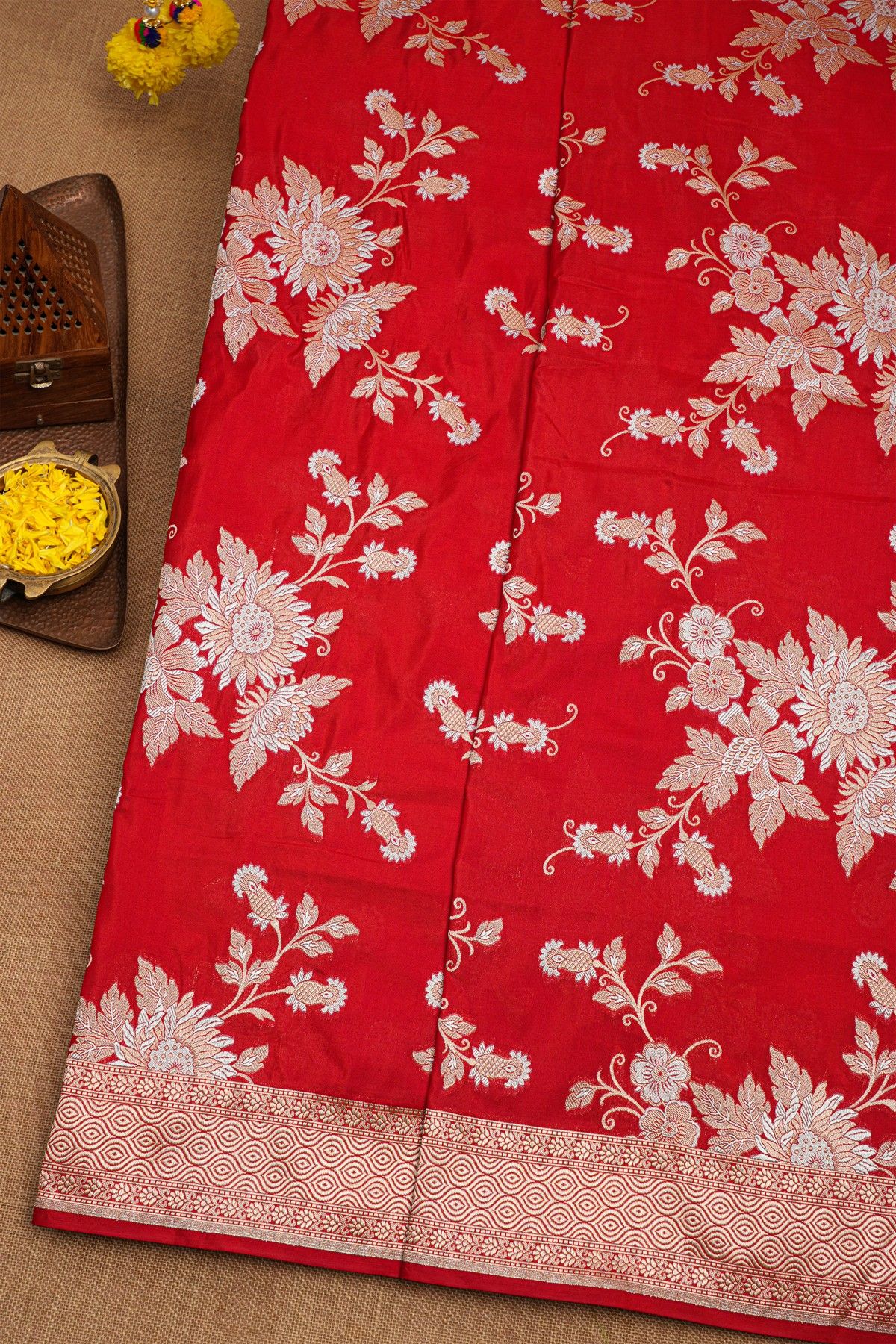 Banarasi Silk Red Saree