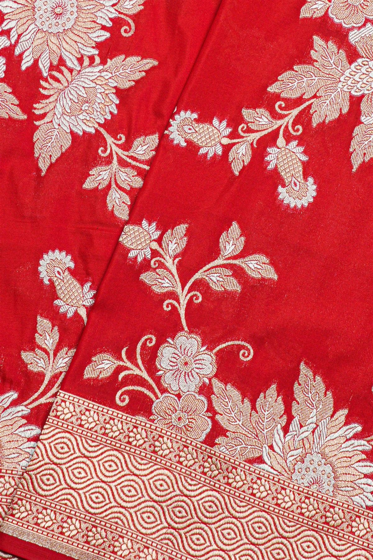 Banarasi Silk Red Saree