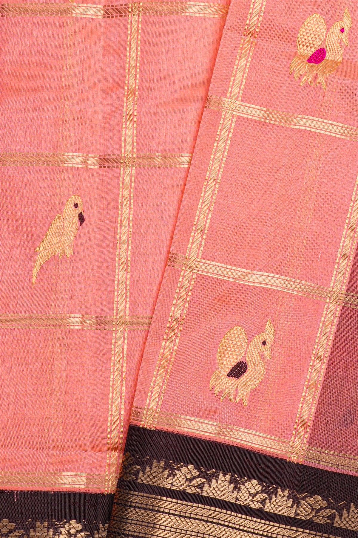 Kuppadam Sico Light Peach Saree