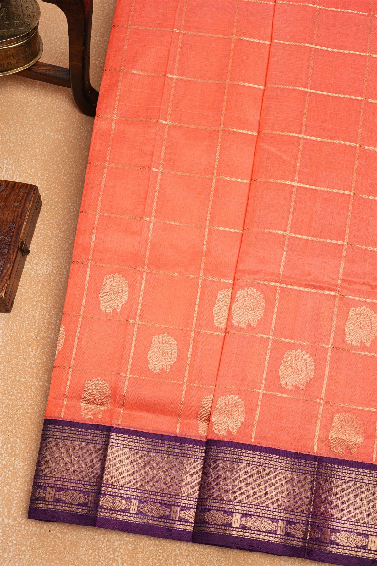 Kuppadam Sico Peach Saree