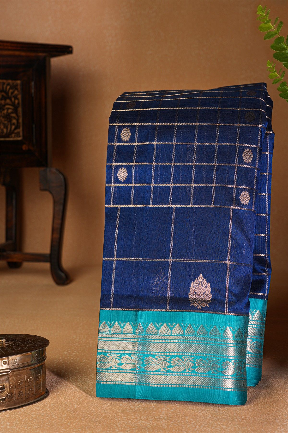 Kuppadam Sico Navy Blue Saree