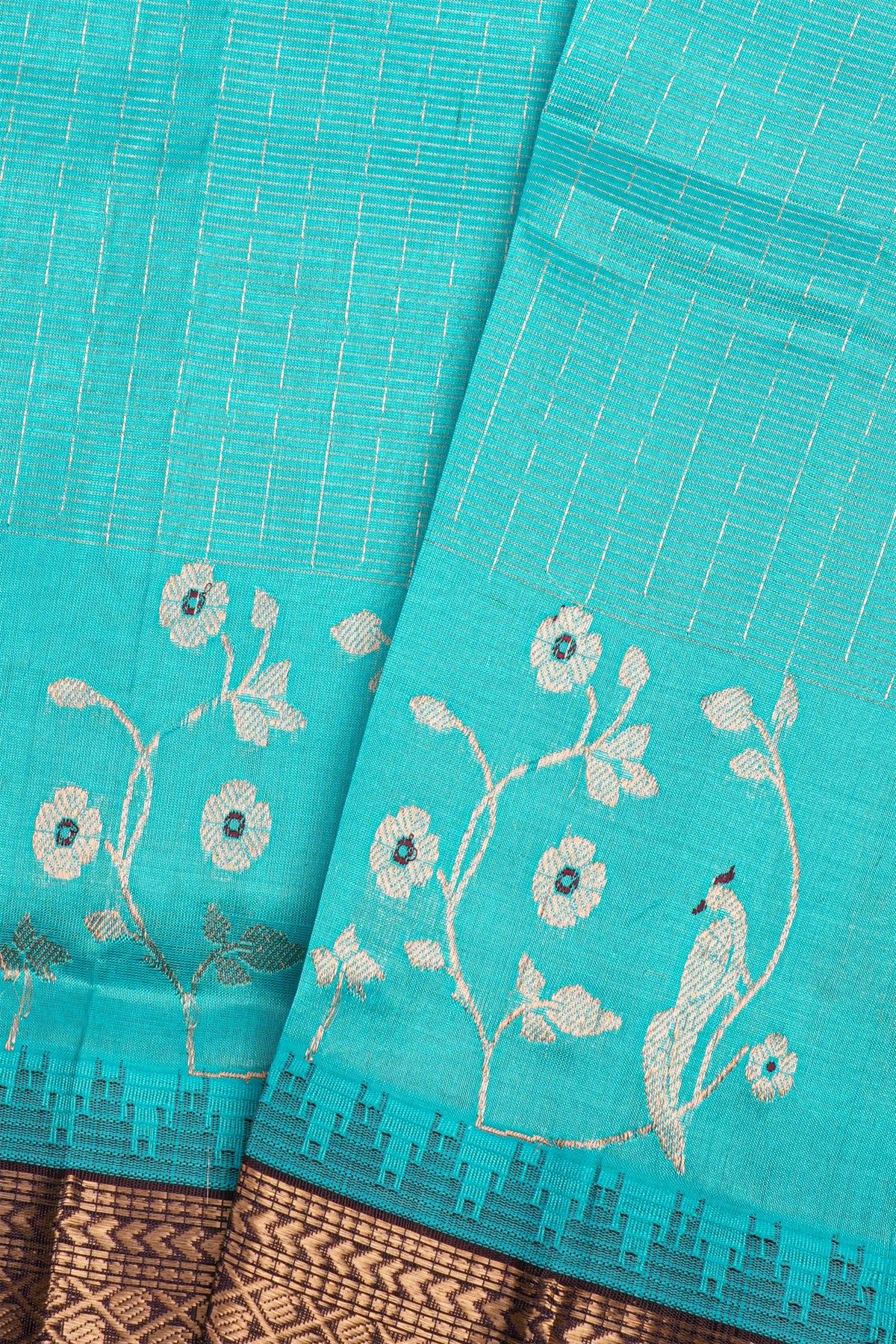 Kuppadam Sico Sky Blue Saree