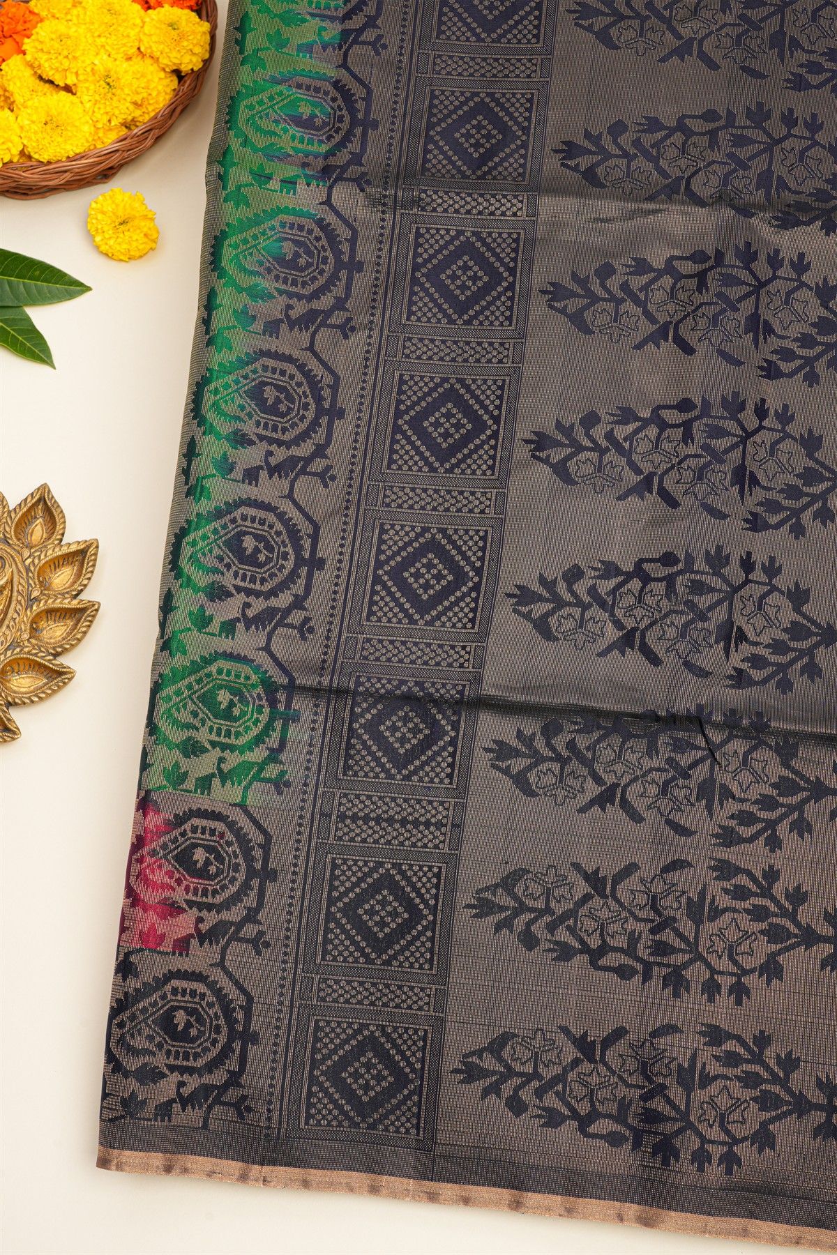 Coimbatore Soft Silk Bottle Green Saree