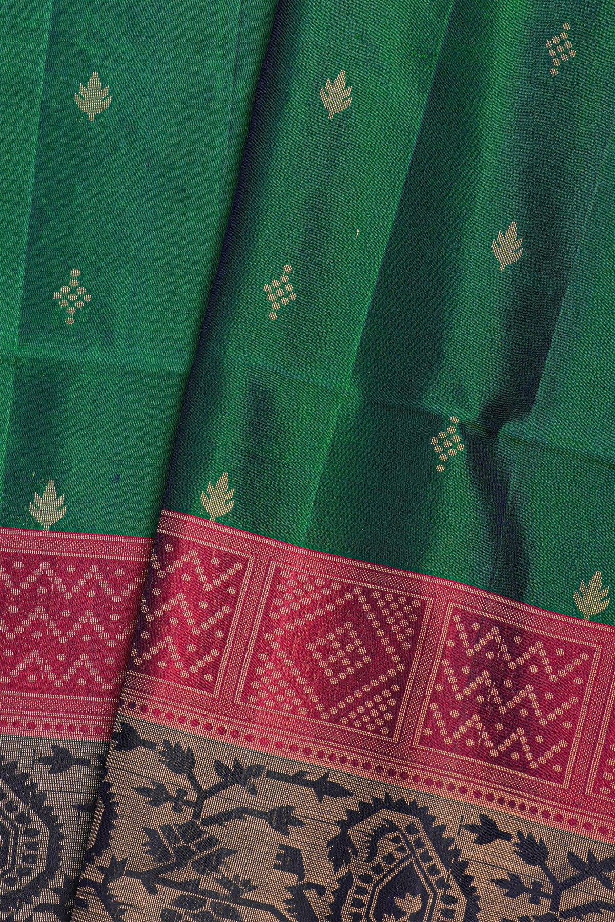 Coimbatore Soft Silk Bottle Green Saree
