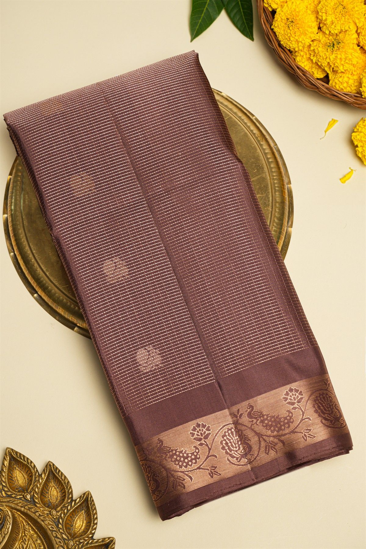 Coimbatore Soft Silk Brown Saree