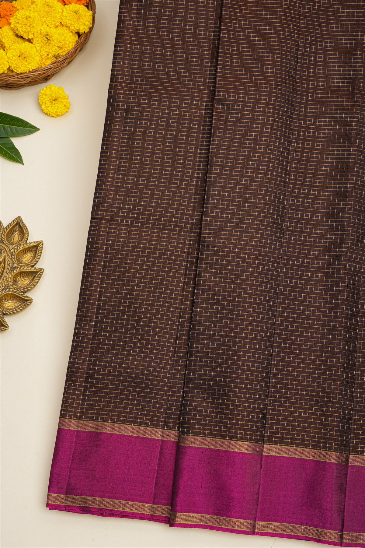 Coimbatore Soft Silk Dark Brown Saree