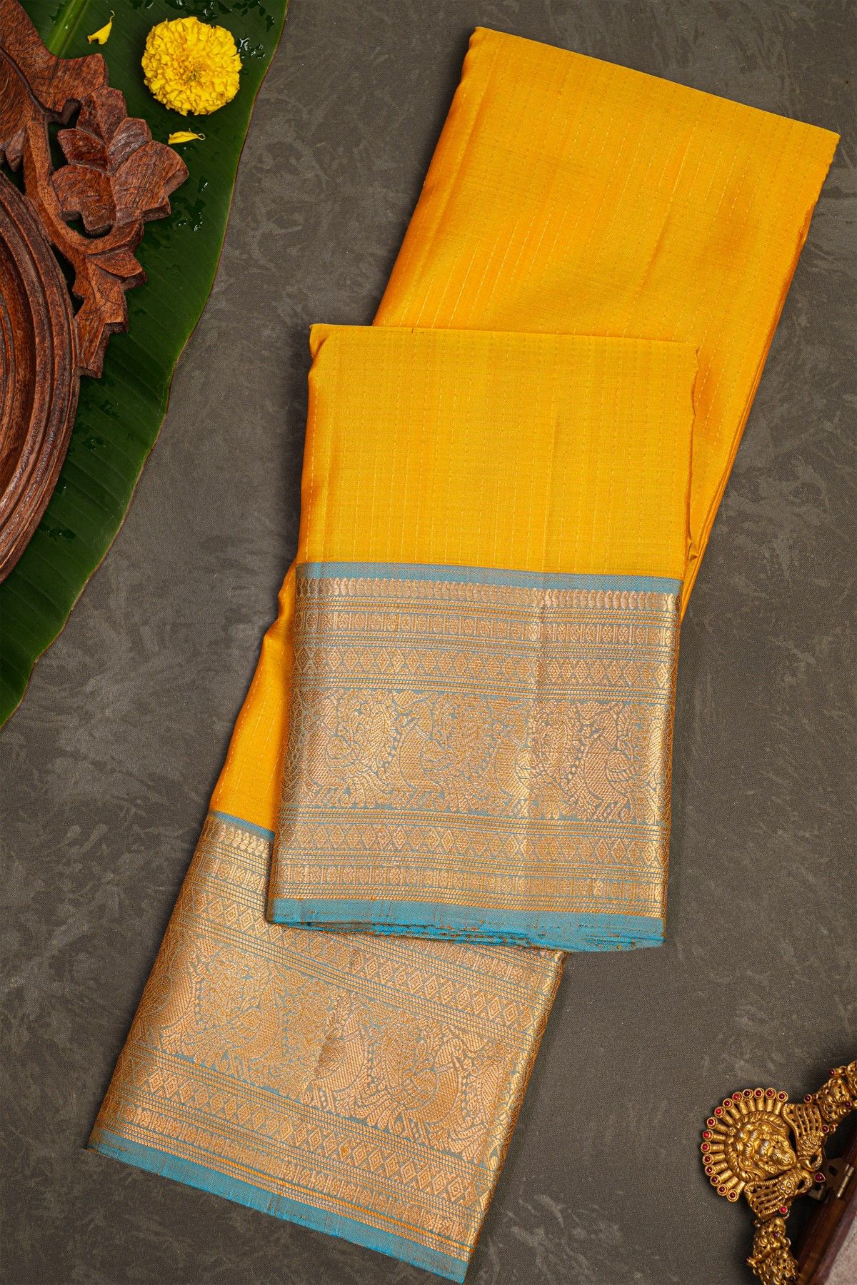 Coimbatore Soft Silk Mustard Saree