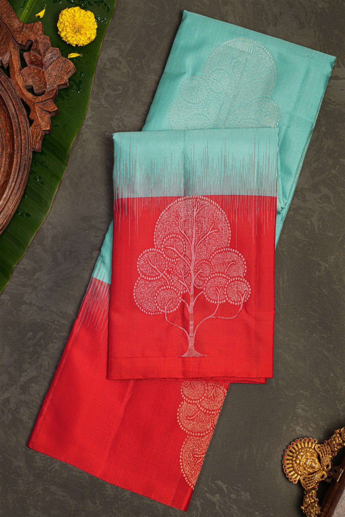 Coimbatore Soft Silk Sky Blue Saree
