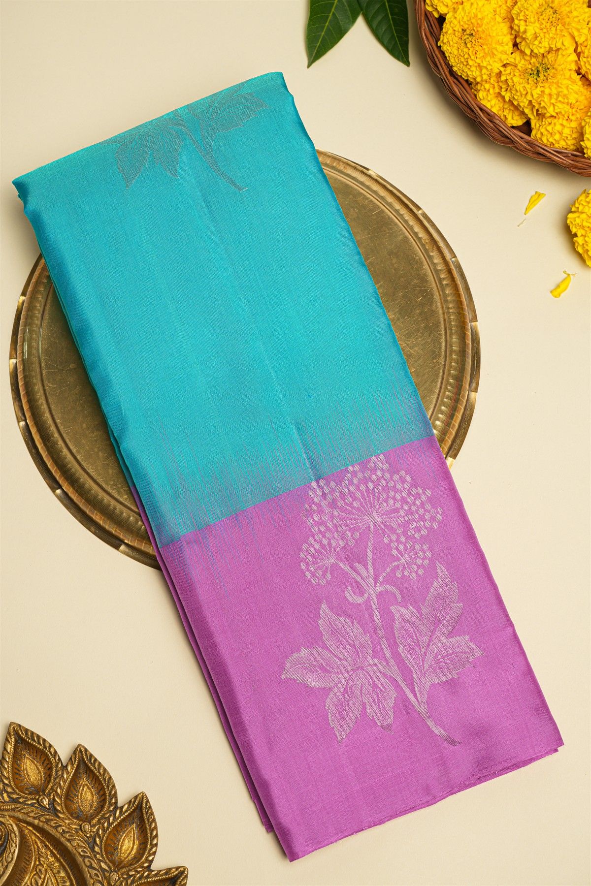 Coimbatore Soft Silk Sky Blue Saree